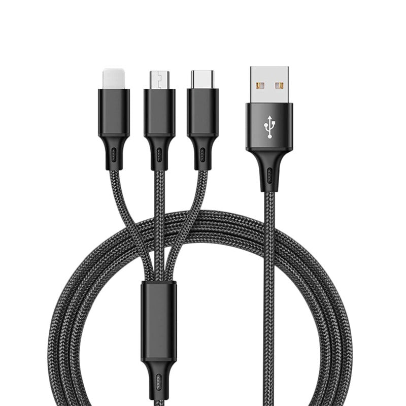 3 in 1 USB Cable For Apple & Android Phones