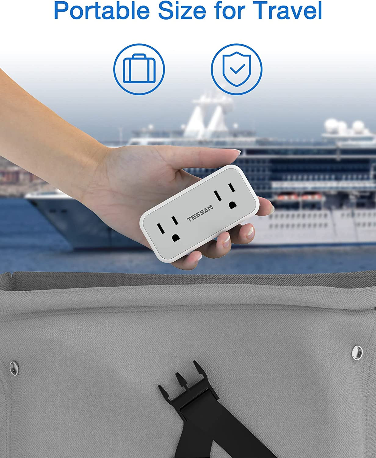 Cruise Safe Multi Plug Outlet Extender with USB