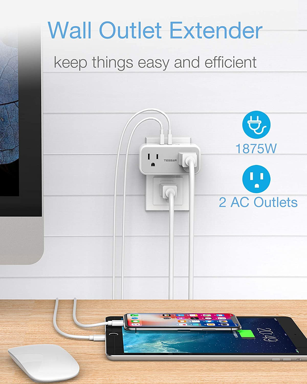 Cruise Safe Multi Plug Outlet Extender with USB