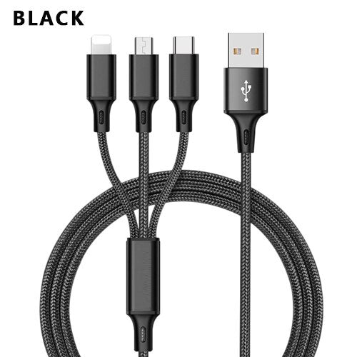 3 in 1 USB Cable For Apple & Android Phones