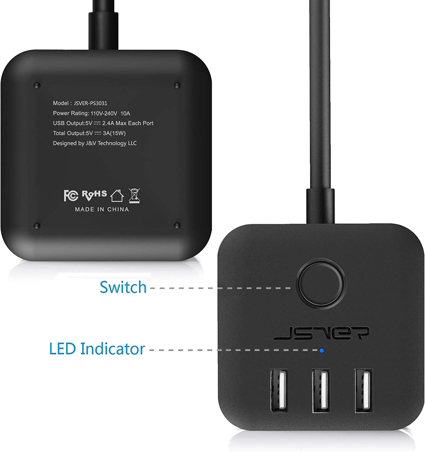 Cruise Ship Safe Power Strip with USB